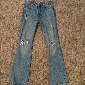 Wrangler Distressed Light Blue Bootcut Jeans